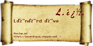 Lénárd Éva névjegykártya