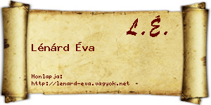 Lénárd Éva névjegykártya